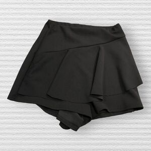 Pretty Little Thing 4 Prettylittlething Black Frill Front Skort Skirt